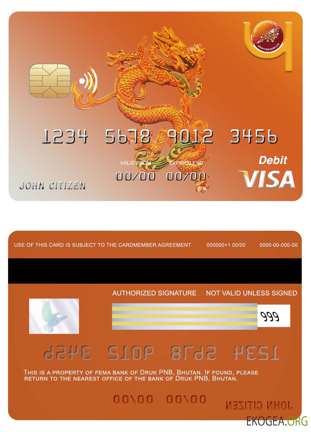 Carte visa bancaire Bhoutan Druk PNB